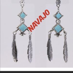 🦋🧚‍♀️Navajo turquoise silver earrings